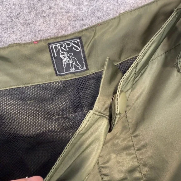 PRPS Jim Jones Nylon‎ Cargo Pants Mens 32 Mesh Lined Army Green Rare NEW - Picture 13 of 16